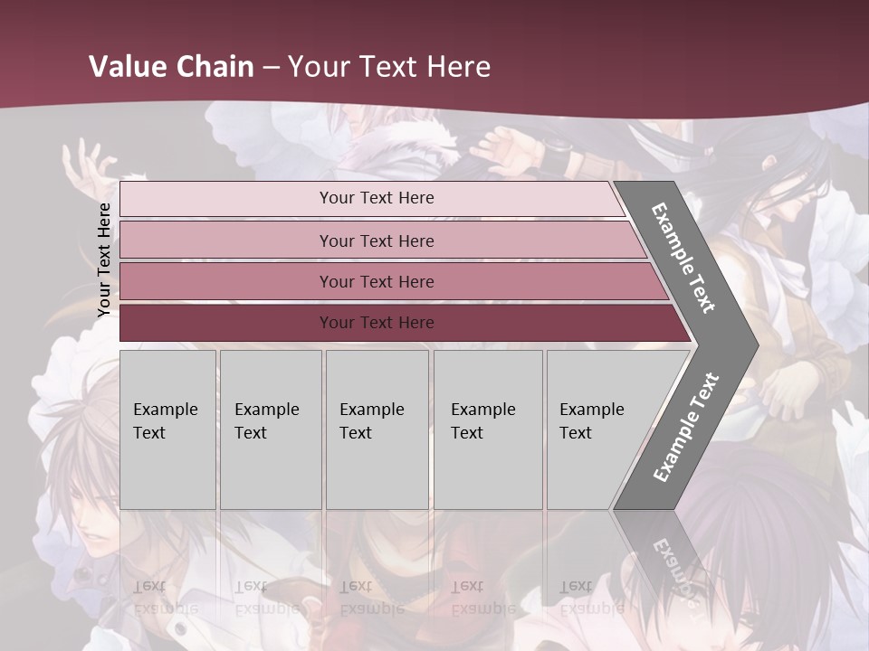 A Group Of Anime Characters With Flowers In The Background PowerPoint Template