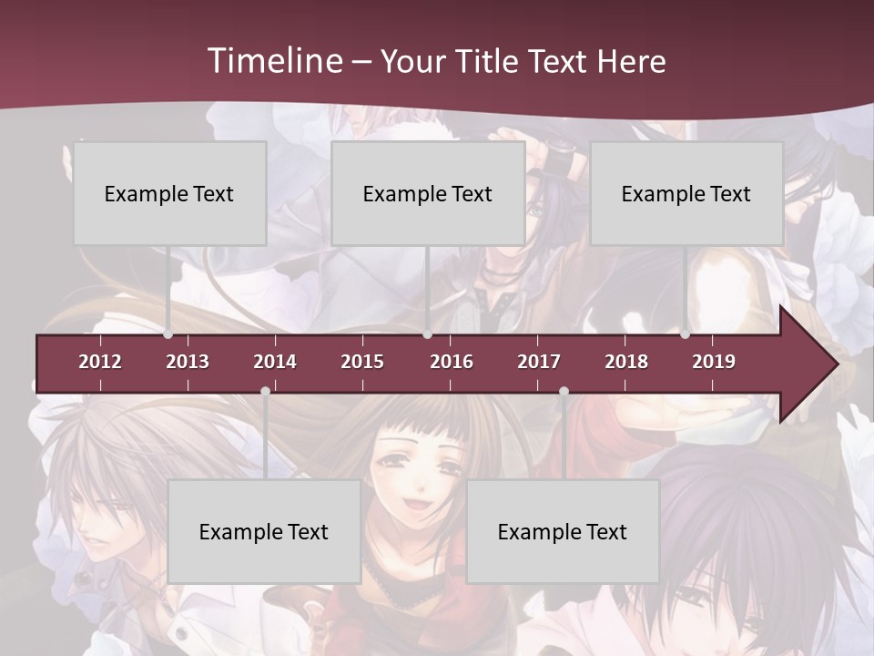 A Group Of Anime Characters With Flowers In The Background PowerPoint Template