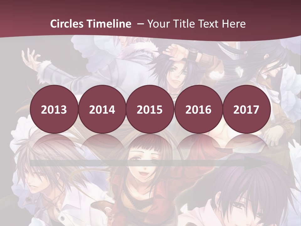 A Group Of Anime Characters With Flowers In The Background PowerPoint Template