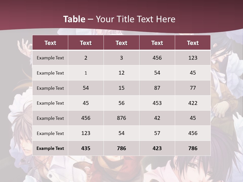 A Group Of Anime Characters With Flowers In The Background PowerPoint Template