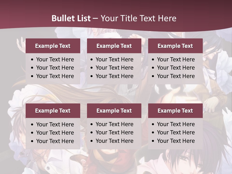 A Group Of Anime Characters With Flowers In The Background PowerPoint Template