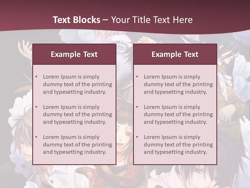 A Group Of Anime Characters With Flowers In The Background PowerPoint Template