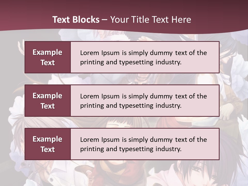 A Group Of Anime Characters With Flowers In The Background PowerPoint Template