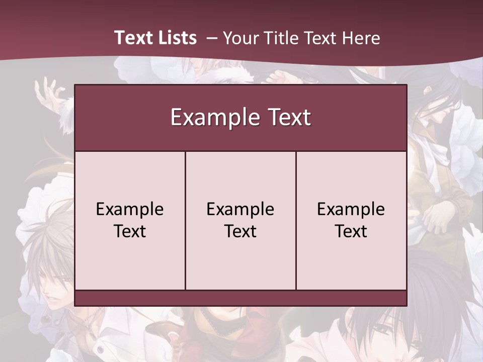 A Group Of Anime Characters With Flowers In The Background PowerPoint Template