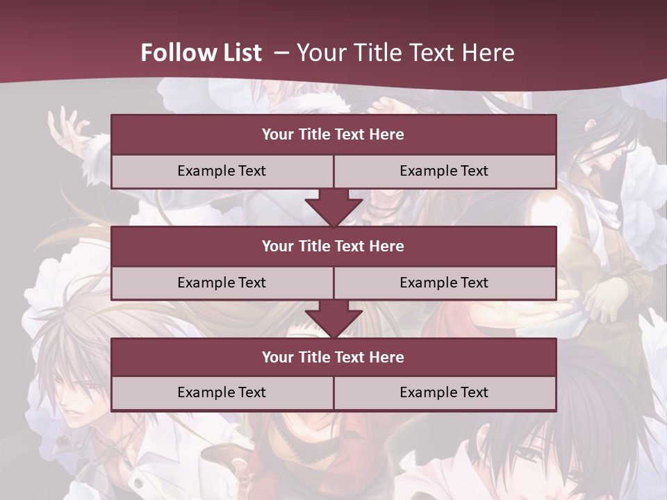 A Group Of Anime Characters With Flowers In The Background PowerPoint Template