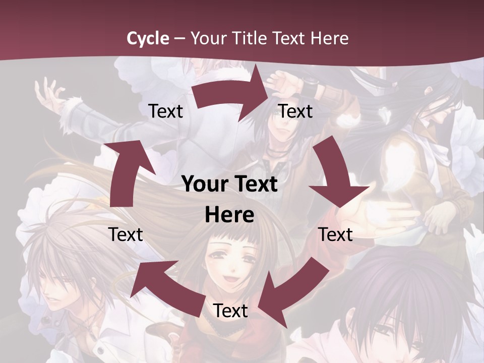 A Group Of Anime Characters With Flowers In The Background PowerPoint Template