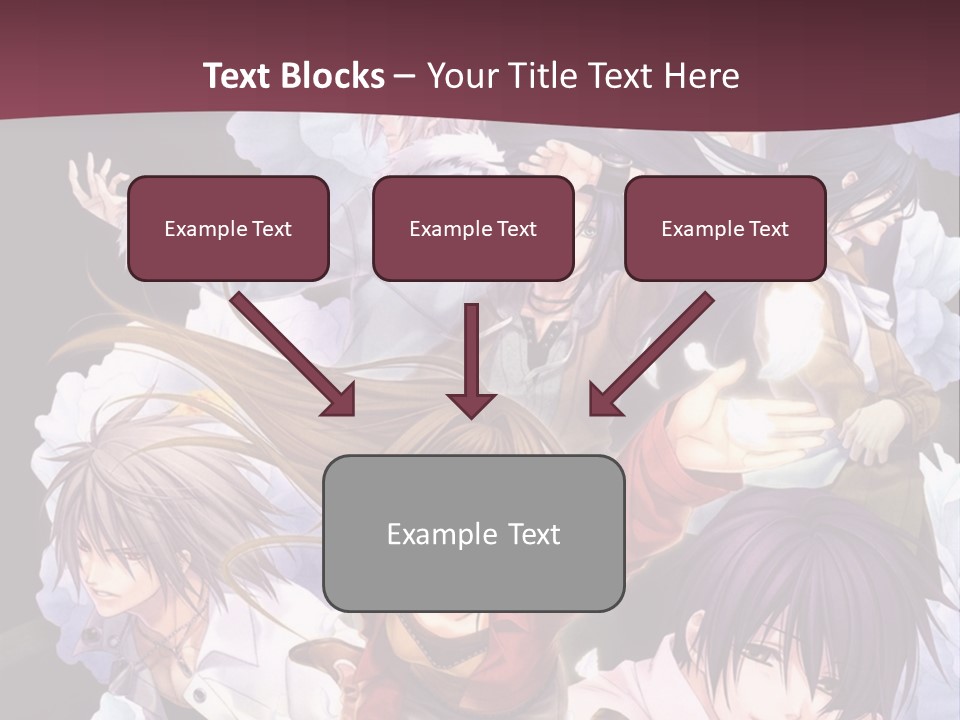 A Group Of Anime Characters With Flowers In The Background PowerPoint Template