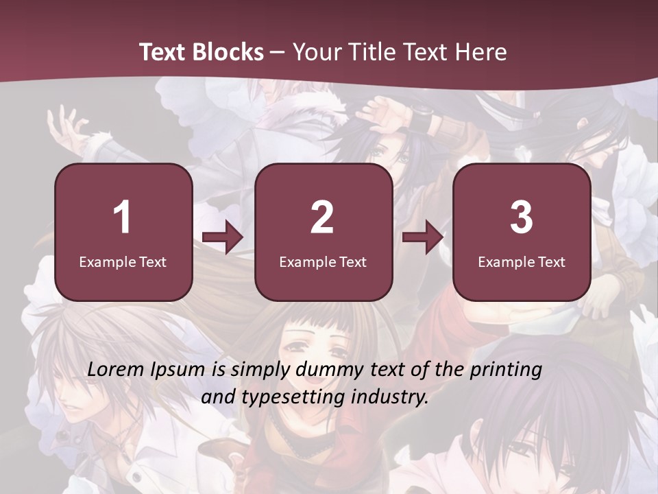 A Group Of Anime Characters With Flowers In The Background PowerPoint Template