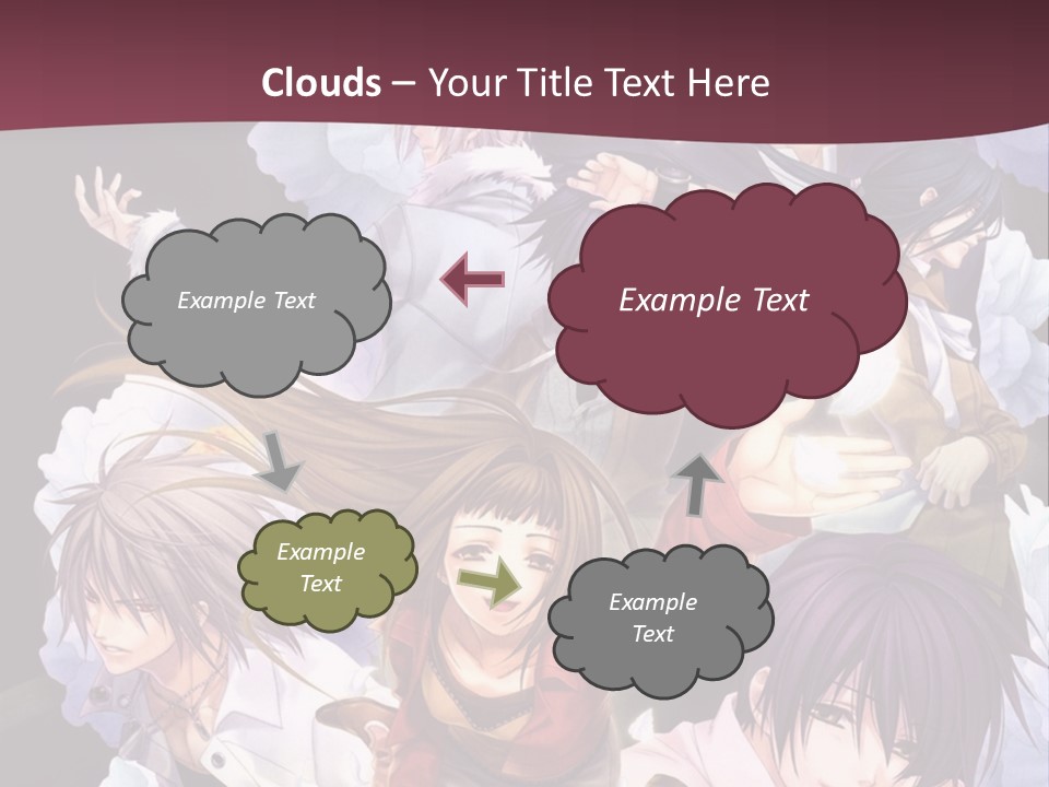 A Group Of Anime Characters With Flowers In The Background PowerPoint Template