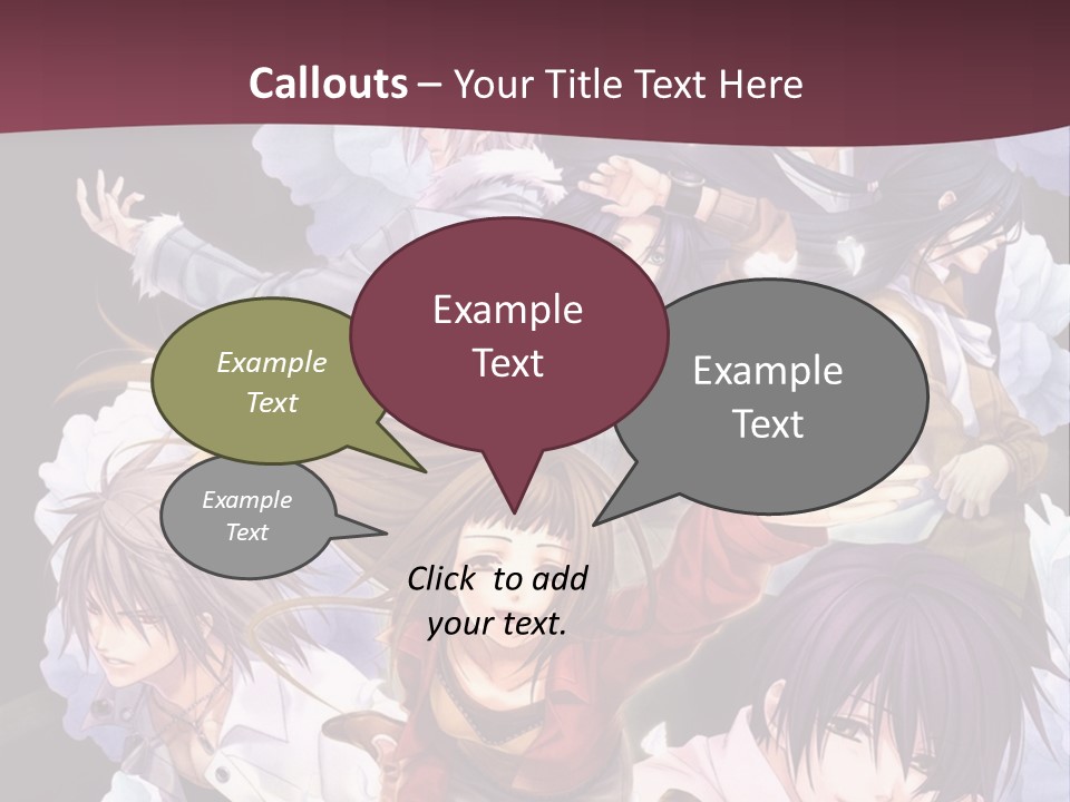 A Group Of Anime Characters With Flowers In The Background PowerPoint Template