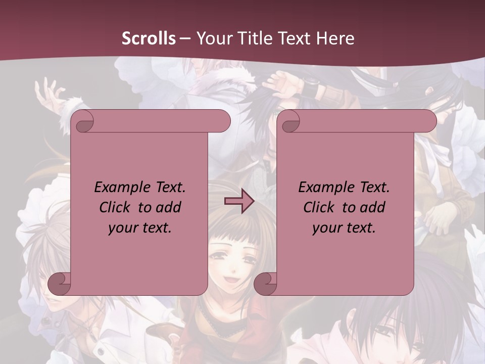 A Group Of Anime Characters With Flowers In The Background PowerPoint Template