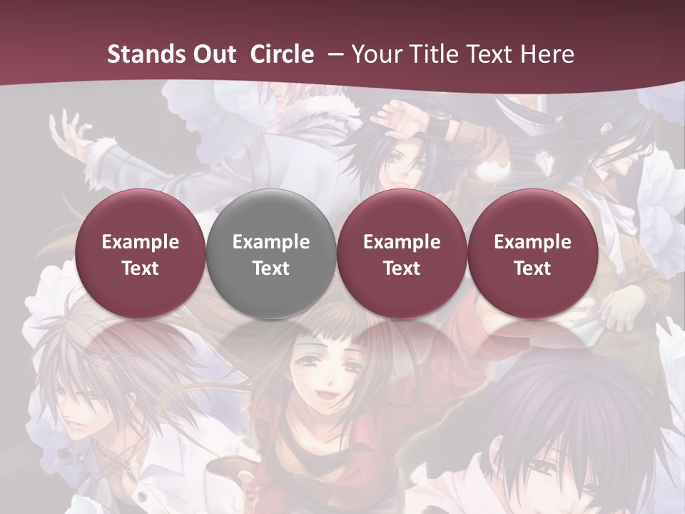 A Group Of Anime Characters With Flowers In The Background PowerPoint Template