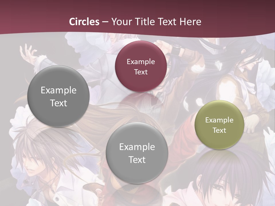 A Group Of Anime Characters With Flowers In The Background PowerPoint Template