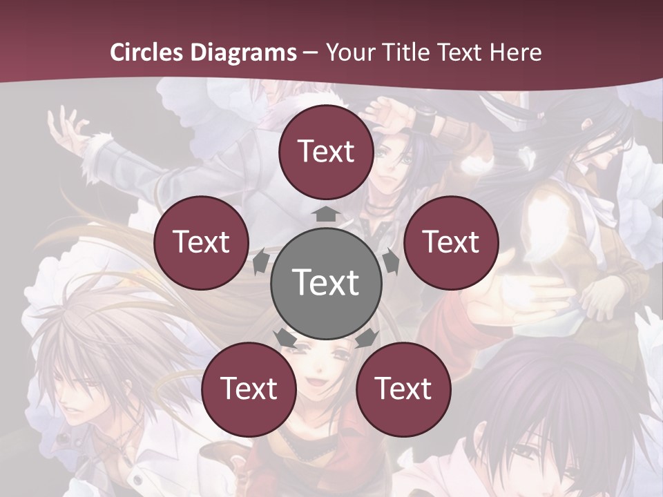 A Group Of Anime Characters With Flowers In The Background PowerPoint Template