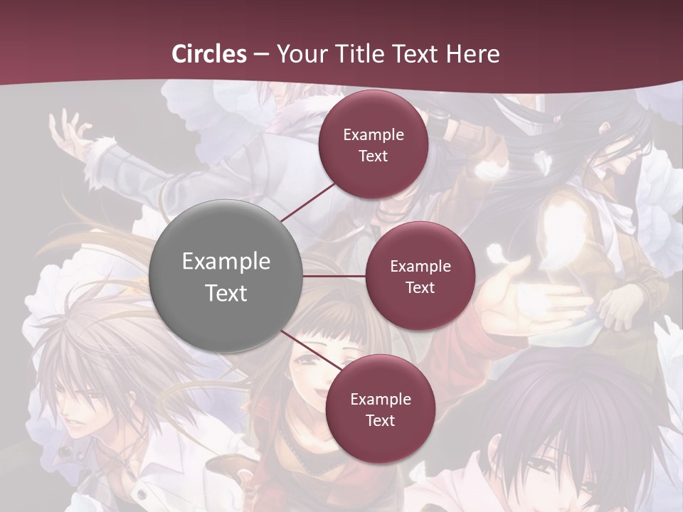 A Group Of Anime Characters With Flowers In The Background PowerPoint Template