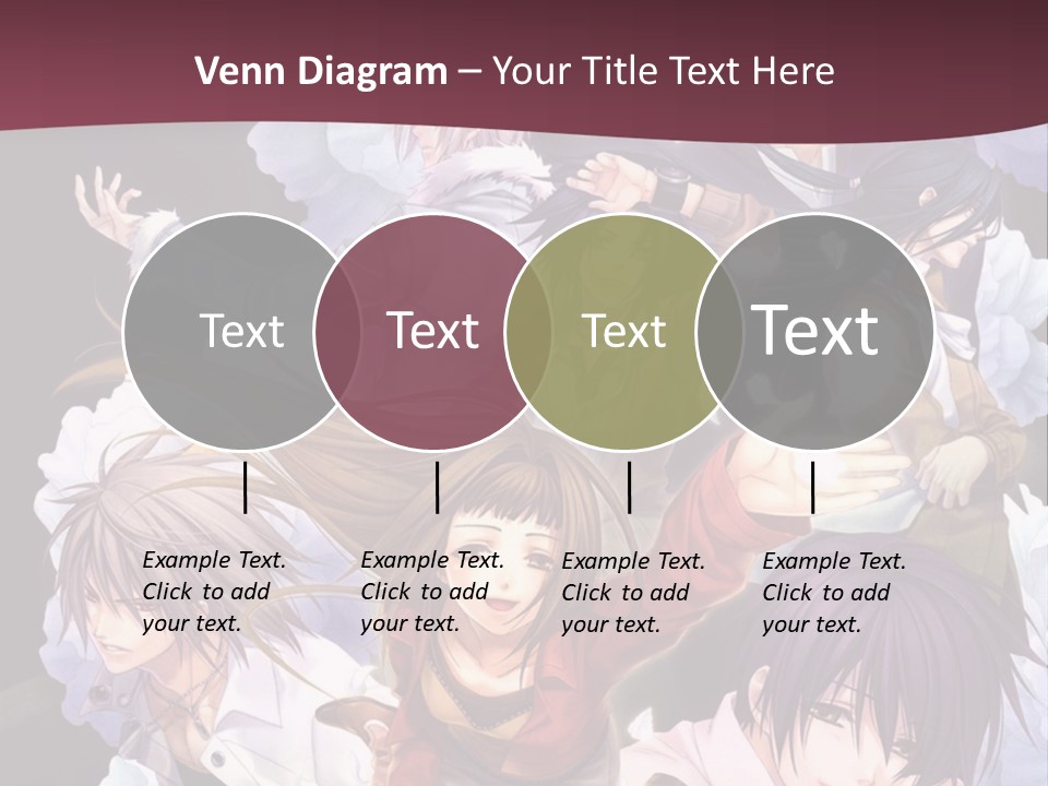 A Group Of Anime Characters With Flowers In The Background PowerPoint Template
