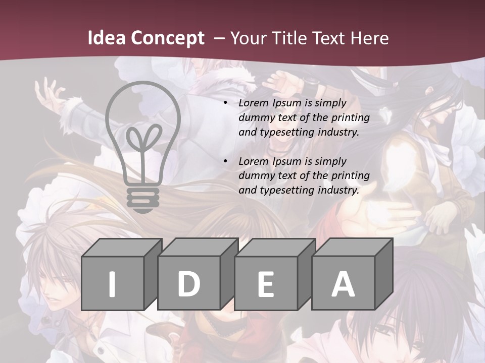 A Group Of Anime Characters With Flowers In The Background PowerPoint Template