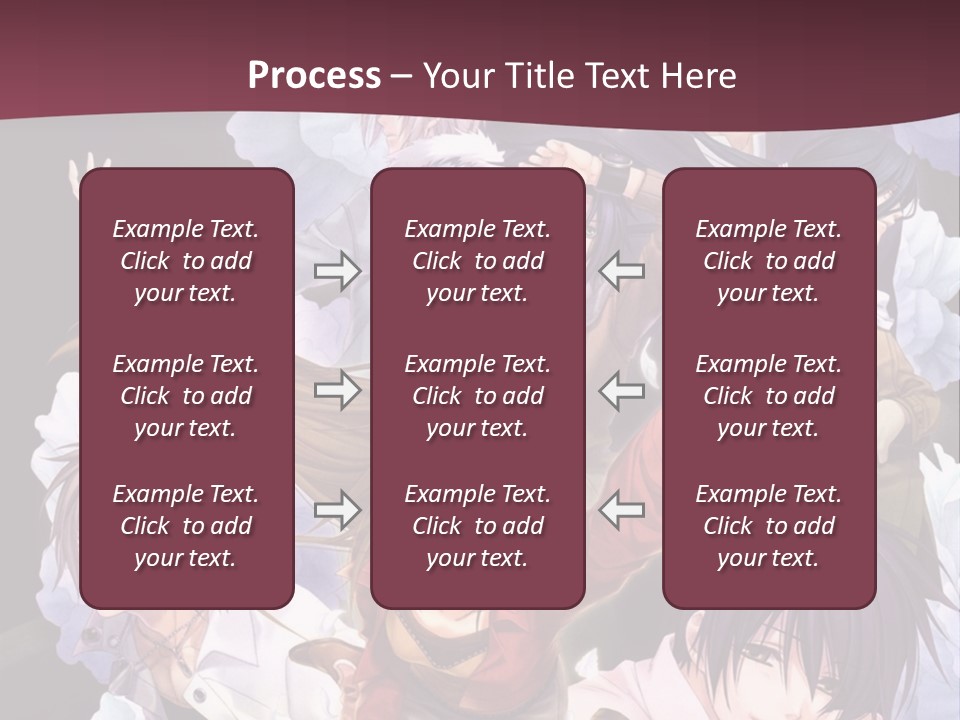 A Group Of Anime Characters With Flowers In The Background PowerPoint Template