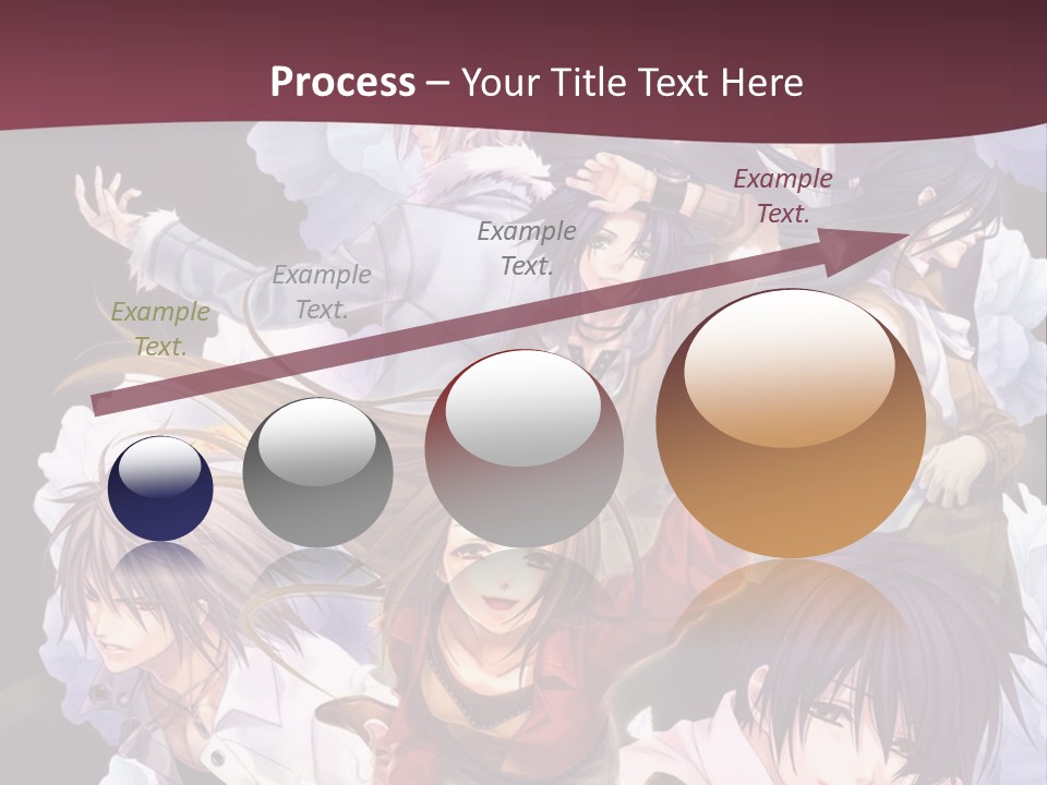 A Group Of Anime Characters With Flowers In The Background PowerPoint Template