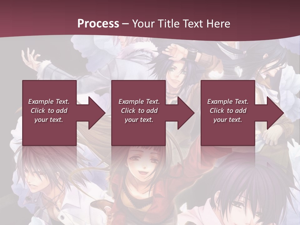 A Group Of Anime Characters With Flowers In The Background PowerPoint Template