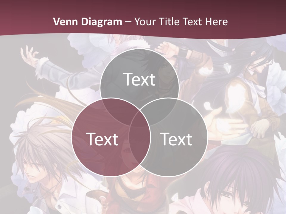 A Group Of Anime Characters With Flowers In The Background PowerPoint Template
