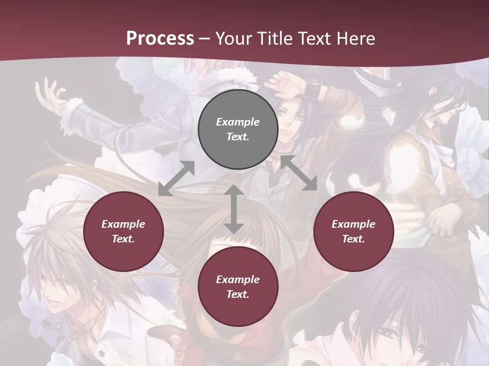 A Group Of Anime Characters With Flowers In The Background PowerPoint Template