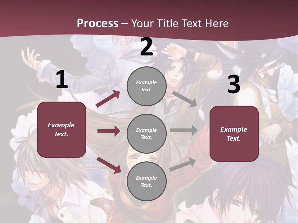 A Group Of Anime Characters With Flowers In The Background PowerPoint Template