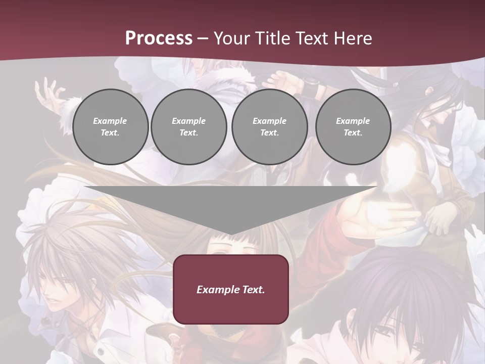 A Group Of Anime Characters With Flowers In The Background PowerPoint Template