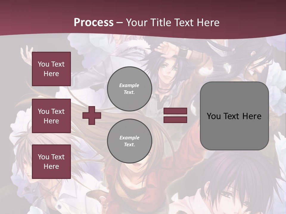 A Group Of Anime Characters With Flowers In The Background PowerPoint Template