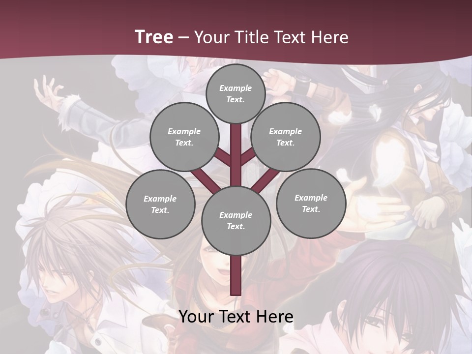 A Group Of Anime Characters With Flowers In The Background PowerPoint Template