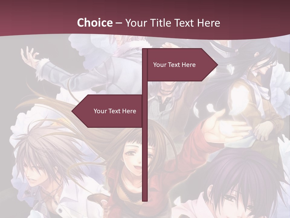 A Group Of Anime Characters With Flowers In The Background PowerPoint Template