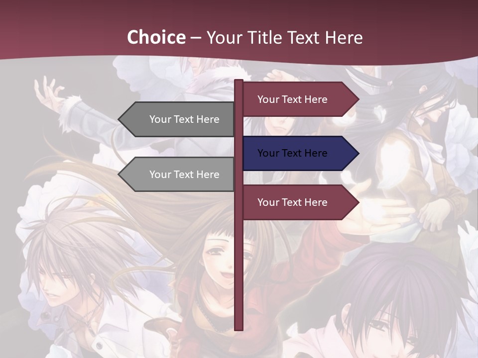 A Group Of Anime Characters With Flowers In The Background PowerPoint Template