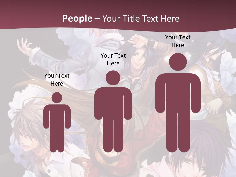 A Group Of Anime Characters With Flowers In The Background PowerPoint Template