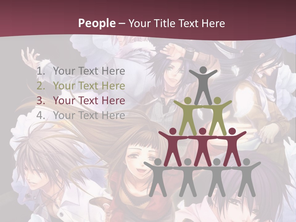 A Group Of Anime Characters With Flowers In The Background PowerPoint Template