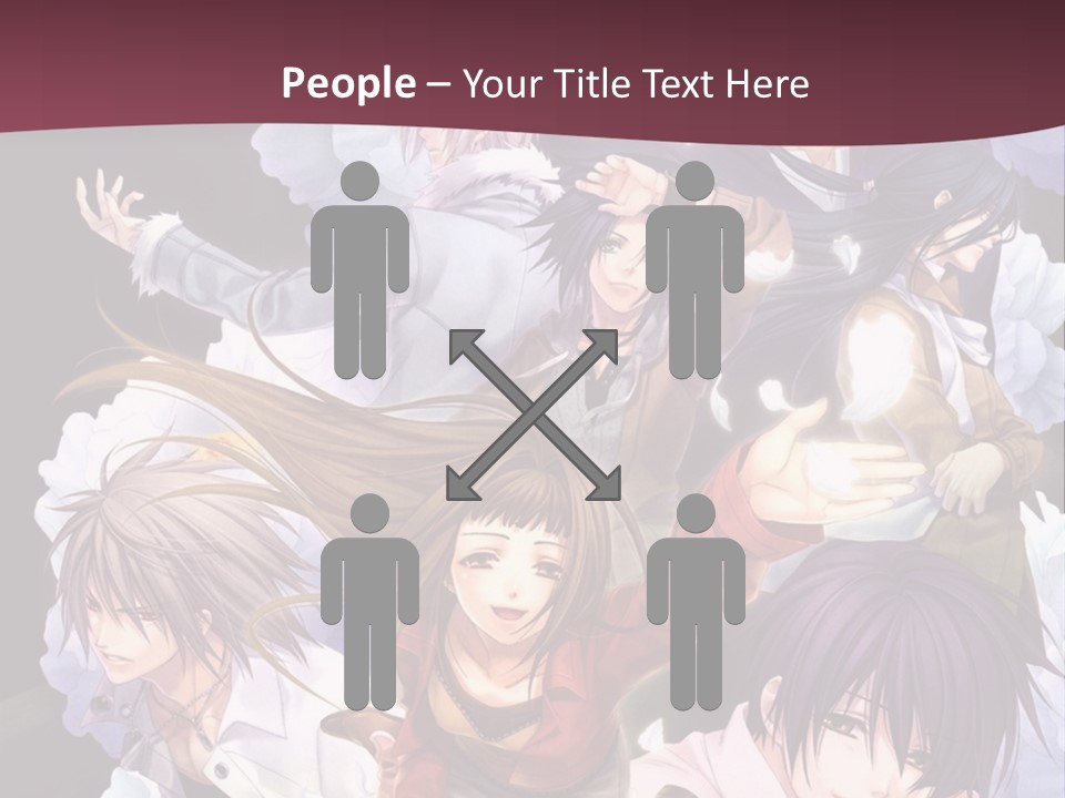 A Group Of Anime Characters With Flowers In The Background PowerPoint Template