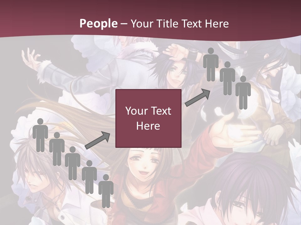 A Group Of Anime Characters With Flowers In The Background PowerPoint Template