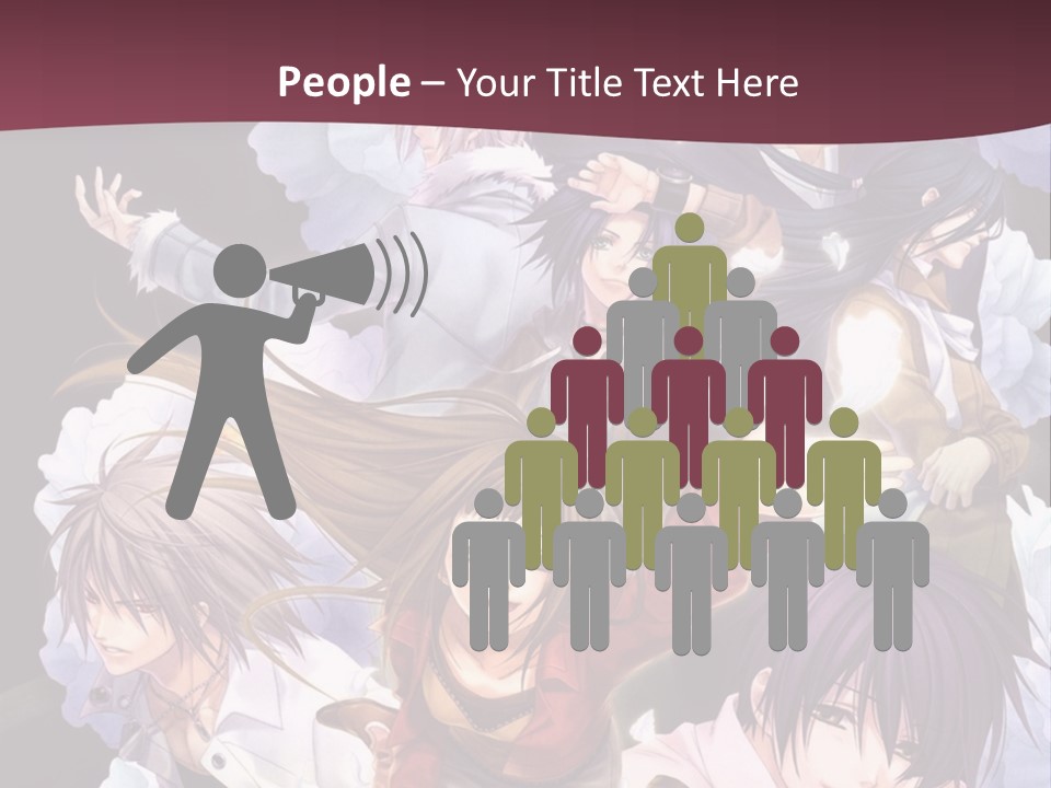 A Group Of Anime Characters With Flowers In The Background PowerPoint Template