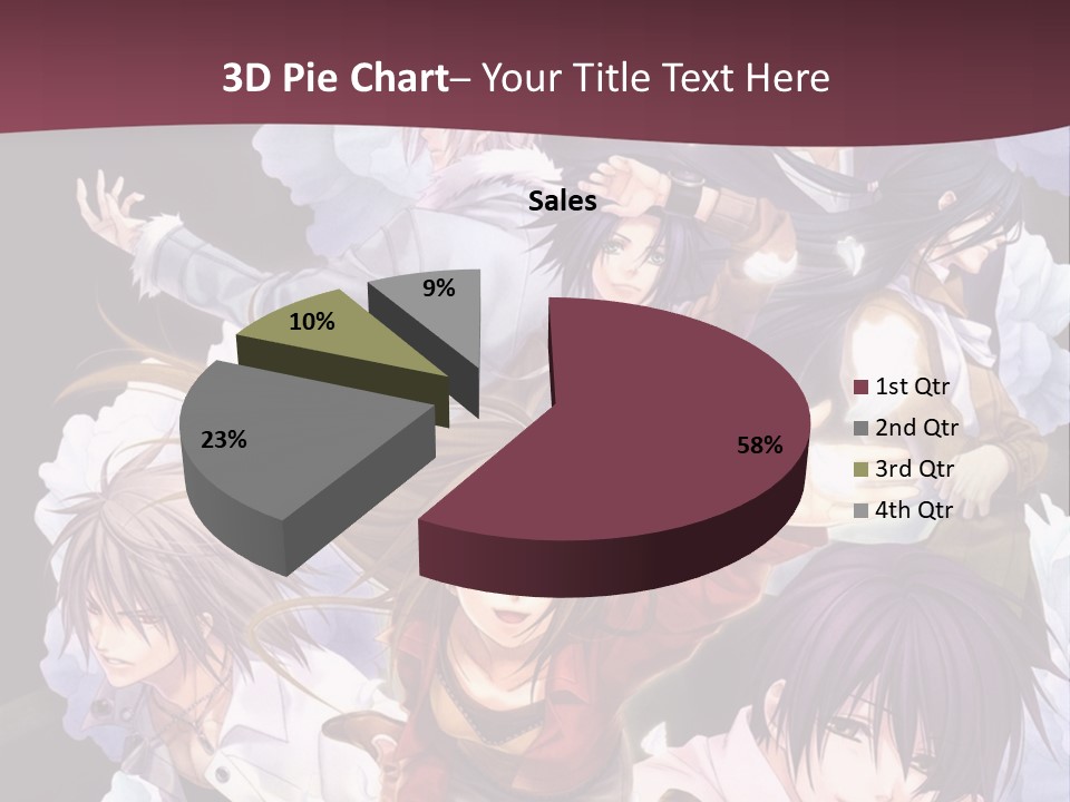 A Group Of Anime Characters With Flowers In The Background PowerPoint Template