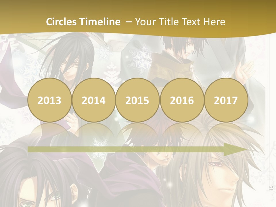 A Group Of Anime Characters With A Gold Background PowerPoint Template