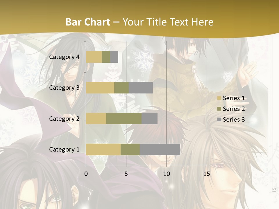 A Group Of Anime Characters With A Gold Background PowerPoint Template