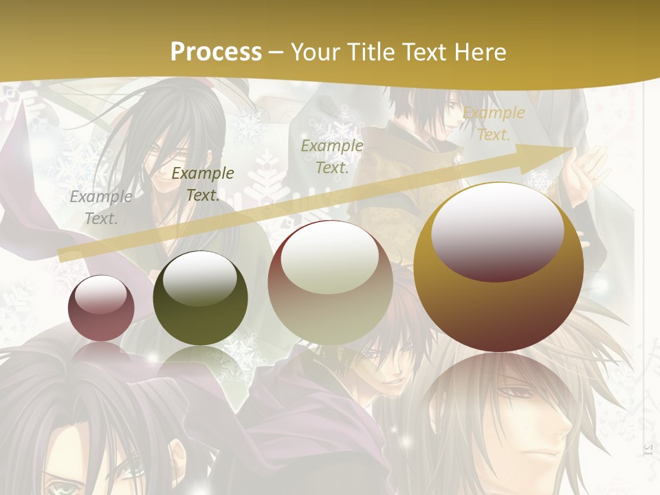 A Group Of Anime Characters With A Gold Background PowerPoint Template