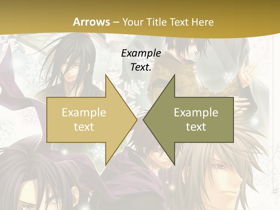 A Group Of Anime Characters With A Gold Background PowerPoint Template
