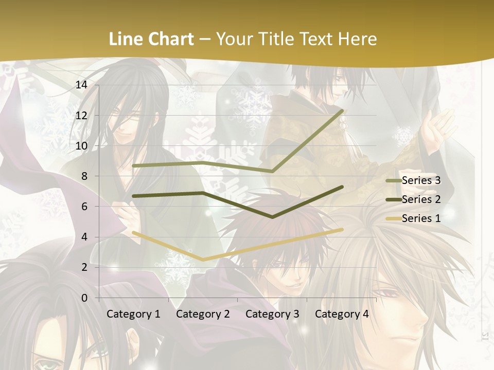 A Group Of Anime Characters With A Gold Background PowerPoint Template
