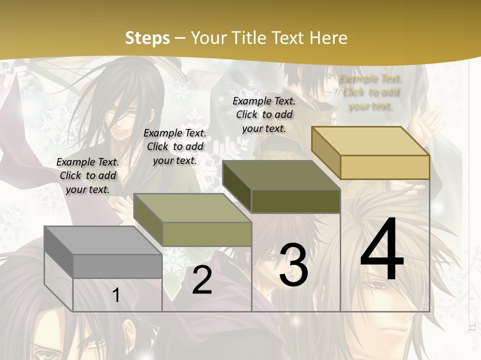 A Group Of Anime Characters With A Gold Background PowerPoint Template
