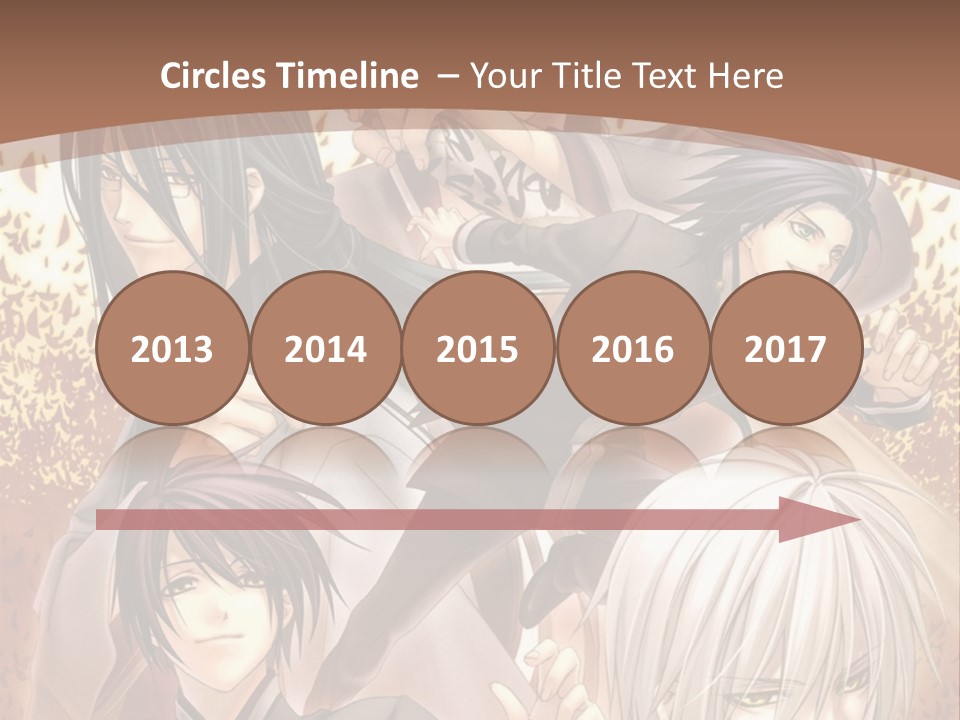 A Group Of Anime Characters With A Brown Background PowerPoint Template