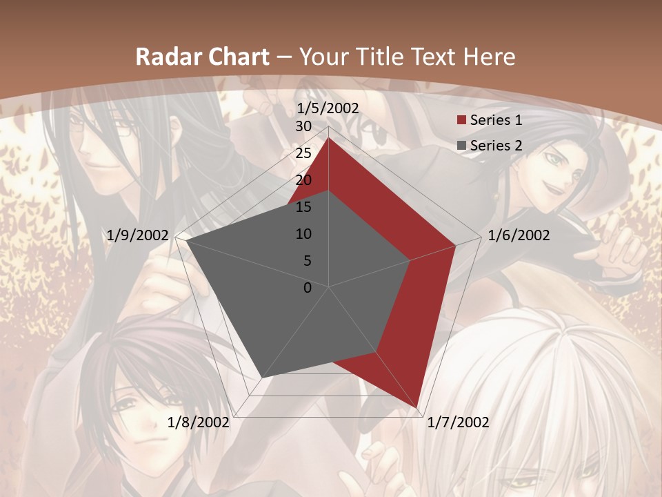 A Group Of Anime Characters With A Brown Background PowerPoint Template