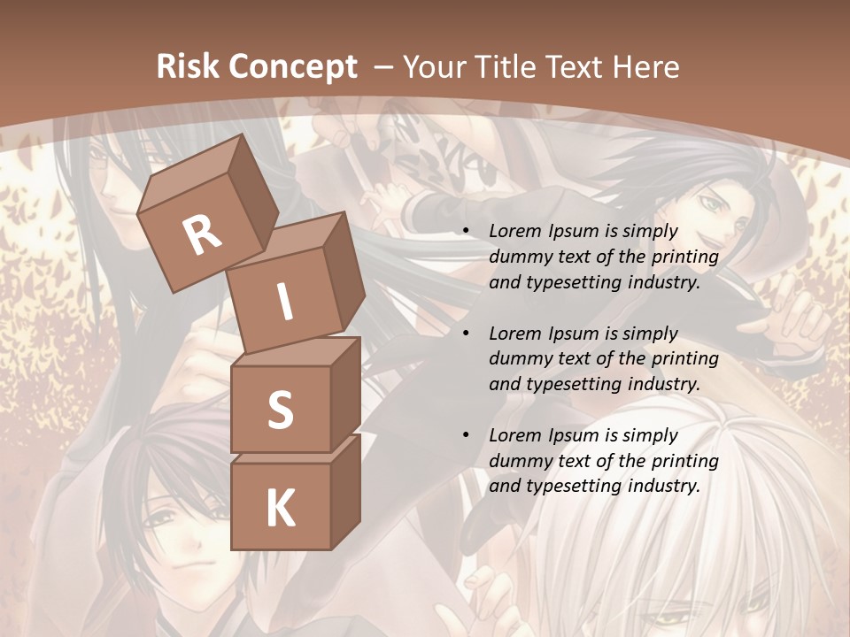 A Group Of Anime Characters With A Brown Background PowerPoint Template