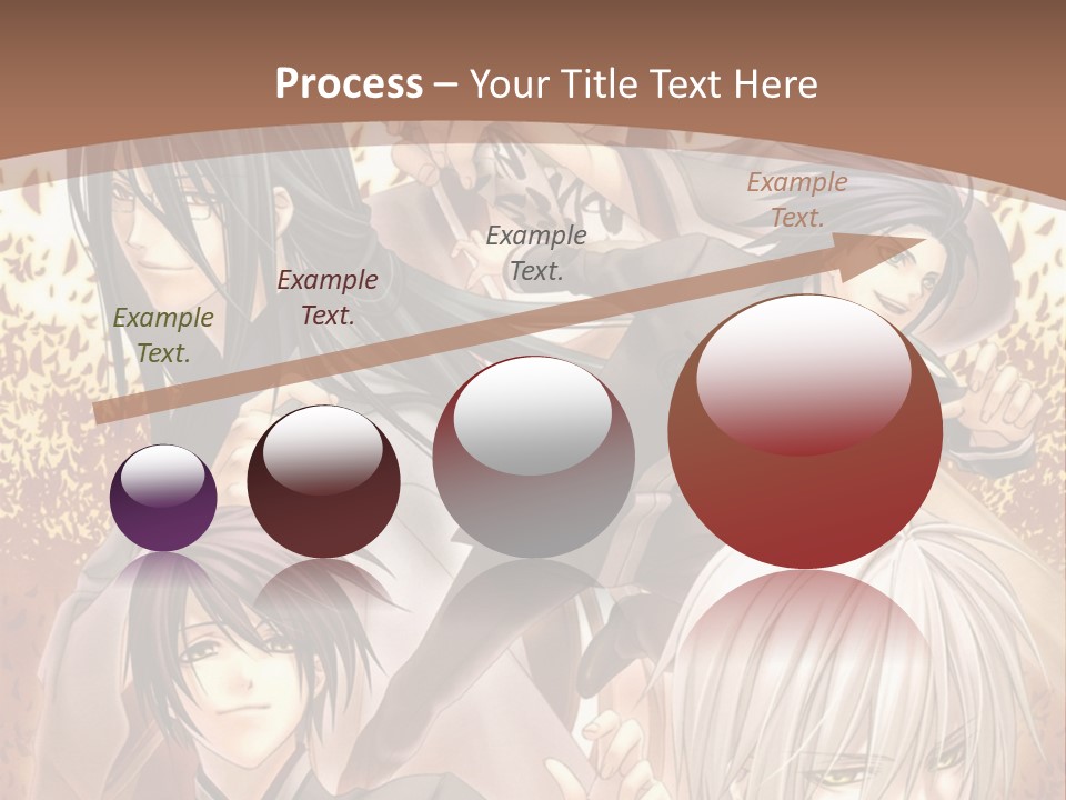 A Group Of Anime Characters With A Brown Background PowerPoint Template