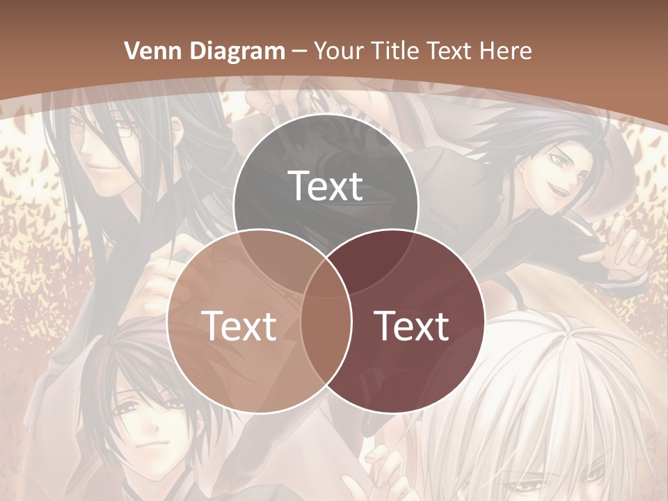 A Group Of Anime Characters With A Brown Background PowerPoint Template