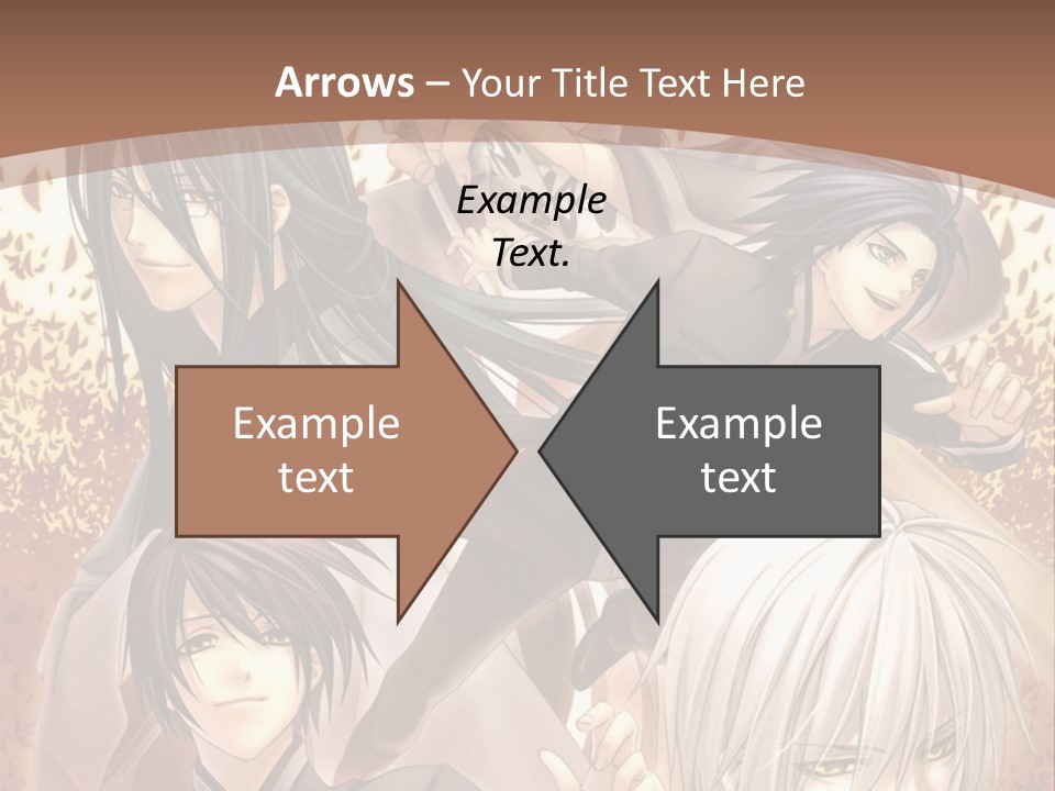 A Group Of Anime Characters With A Brown Background PowerPoint Template
